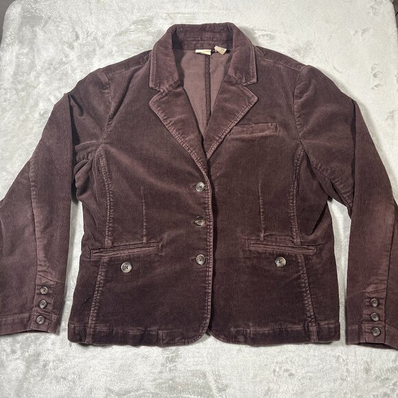 Vintage Falls Creek Corduroy Blazer Womens Large Buttons Chocolate Brown Preppy - Picture 1 of 7